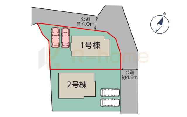 土浦市小岩田東2丁目6期　新築戸建て　1号棟の区画図|大きなお買い物だからこそ、メリット・デメリットを伝えさせて頂きます。
R-homeにお任せください♪