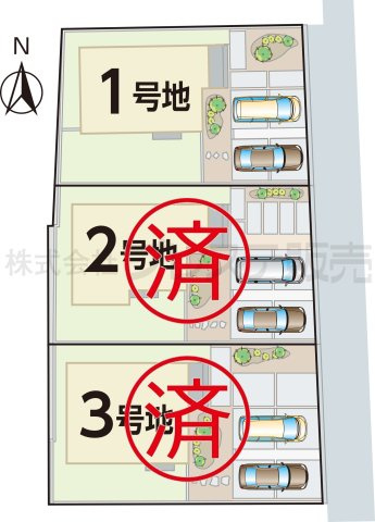 奈良市西ノ京町の新築一戸建の区画図|全体区画図