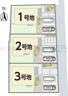 【区画図】 | 奈良市西ノ京町丁目の新築一戸建 全３区画 | 全体区画図