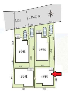 【区画図】 | 府中市是政2丁目新築戸建 | 区画図。
