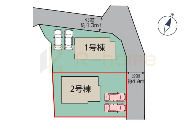 土浦市小岩田東2丁目6期　新築戸建て　2号棟の区画図|大きなお買い物だからこそ、メリット・デメリットを伝えさせて頂きます。
R-homeにお任せください♪
