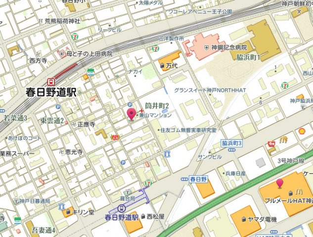 ラムール春日野道の地図