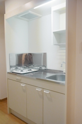 スカイコート本郷東大前壱番館のキッチン|システムキッチン　1口ガスコンロ付き