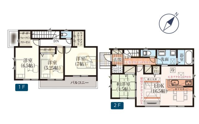 流山市名都借6期　新築戸建て　1号棟の間取り|4LDK＋WIC＋パントリー＋SC、土地面積155.53m2、建物面積101.85m2