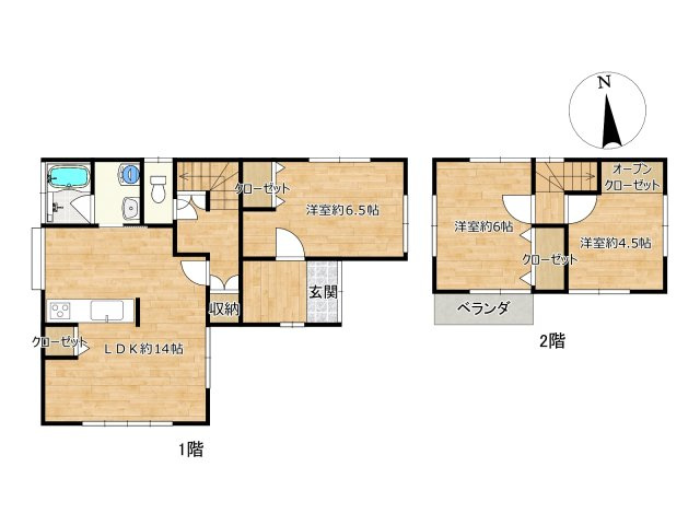 高知市介良乙　中古戸建の間取り