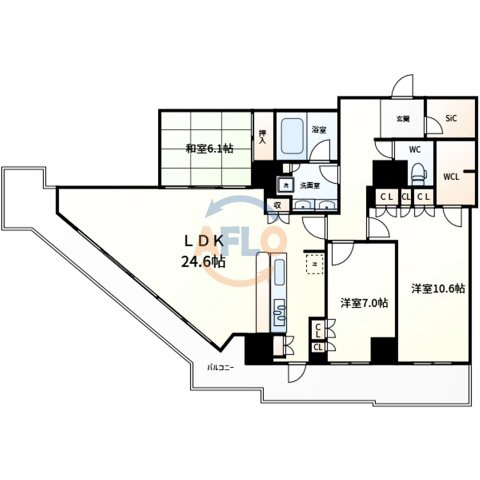 アップルタワー大阪谷町の間取り|アップルタワー大阪谷町　間取り