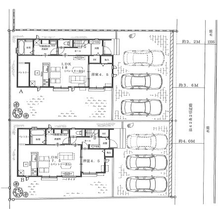 政枝町2丁目　新築戸建の区画図
