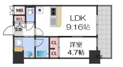 【間取り】 | プレジオ恵美須