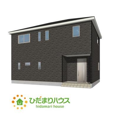 【完成予想図】 | 茨城町前田第5　新築戸建　3号棟 | 暗めの外観は雨染みや経年劣化によるくすみも目立ちにくい。