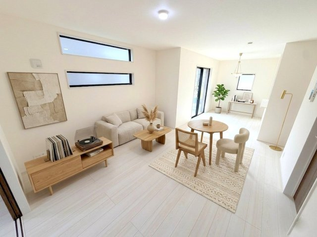 昭島市大神町１丁目　新築戸建の居間・リビング|家具、装飾品はCGイメージです。