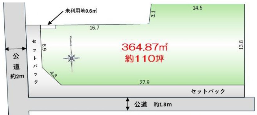 敷地面積１１０坪　売地　春日部市備後東　資材置場他