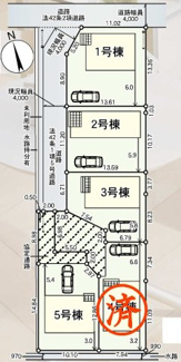 【区画図】 | 郡山市昭和1丁目新築一戸建て5棟