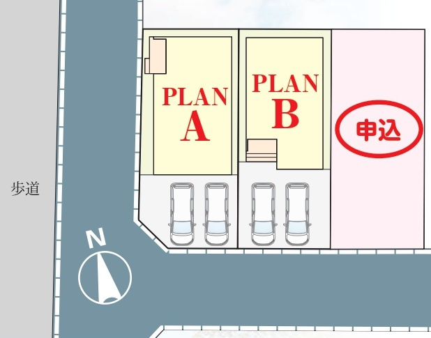 松戸市西馬橋4丁目新築戸建【旭町小学校:5分】の区画図|区画配置図