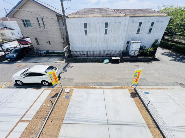 松戸市西馬橋4丁目新築戸建【旭町小学校:5分】の展望|バルコニーより道路側眺望・南道路で日当たり良好♪