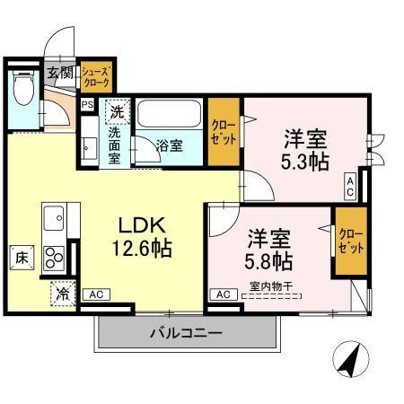 【間取り】 | AssetCourt立川上砂町5丁目B棟