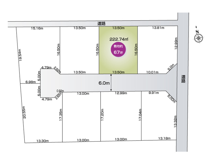 【区画図】下野市薬師寺（全8区画）■ファイブイズタウン■