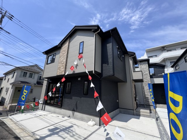 松戸市胡録台新築戸建【相模台小学校:10分】の外観|3号棟外観・完成済み内覧可能です！