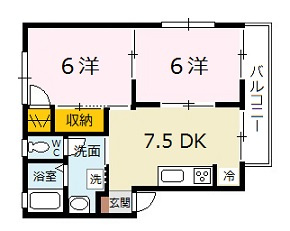 シャトルあすか　Ａの間取り