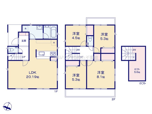 『八王子市新築戸建て』八王子市めじろ台2-65-23【仲介手数料無料】の間取り|～仲介手数料無料☆八王子ひなた不動産～八王子市めじろ台　新築戸建て