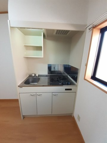 フロンテージⅡのキッチン|2口コンロ付のシステムキッチンです♪