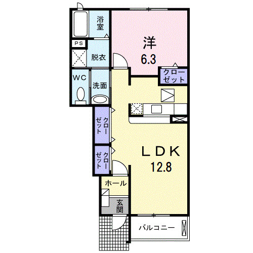 シャルマン壱番館の間取り|使い勝手の良い間取りです♪