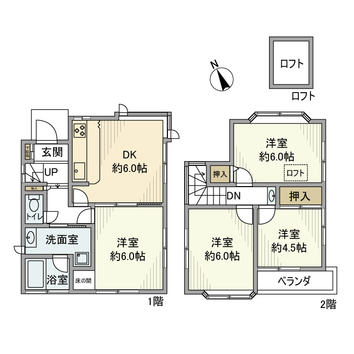上山町戸建の間取り