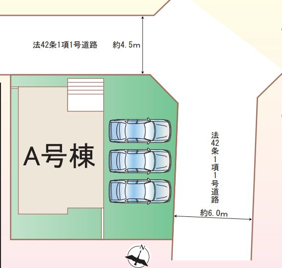 藤沢市本藤沢5丁目新築戸建て　A号棟の区画図|区画図「藤沢市本藤沢5丁目新築戸建て」