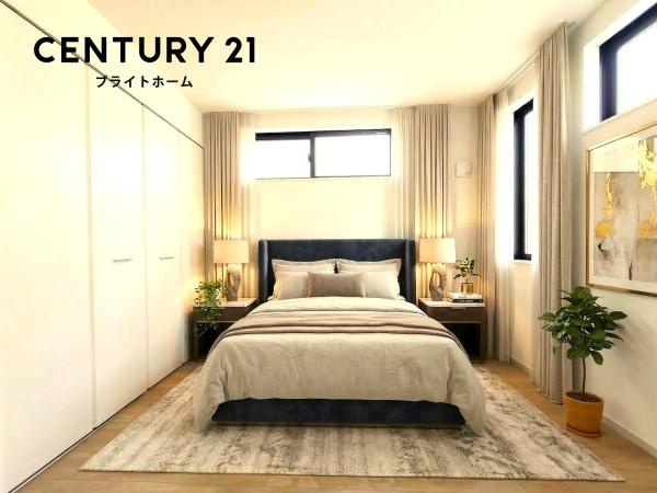 横浜市磯子区岡村１丁目の新築一戸建の洋室|本画像はAIがCGで家具作成しており、実際の現地に家具は設置されておりません。また、販売価格に家具等は含まれておりません。