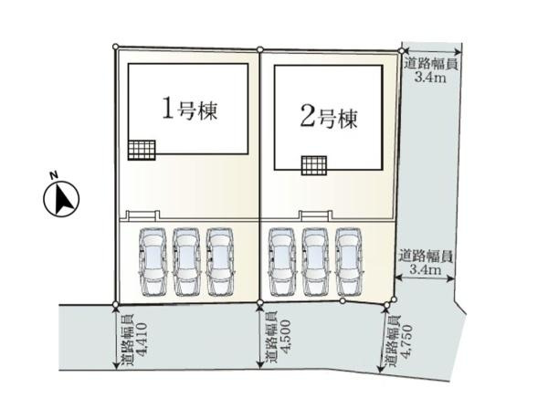横浜市旭区今宿西町の新築一戸建の区画図