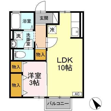 リビングタウン八橋Ｂ203の間取り