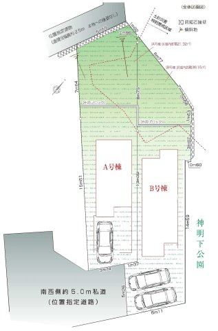 【横浜市西区浅間町2丁目109-25全2棟新築戸建て】★仲介手数料無料★（浅間台小学校・岡野中学校）の区画図