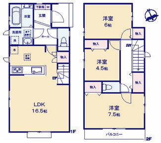 【間取り】 | 昭島市福島町２丁目新築　B号棟