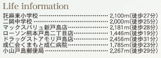 仲介手数料不要　リーブルガーデン東区戸島第十三【託麻東小・二岡中】の周辺