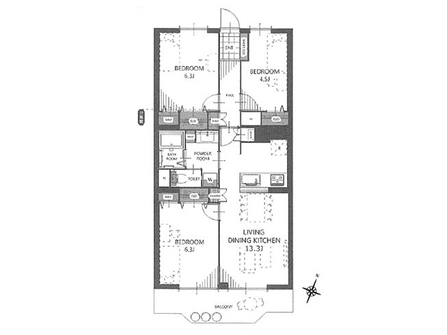 【間取り】 | 志木ニュータウン南の森弐番街9号棟　(丸井志木店) | ペットと暮らせるペット飼育可能マンションです！南東向きのため室内が明るく快適にお過ごしいただけます。