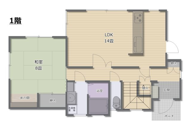 津山市林田 2階建 中古住宅 4SLDKの間取り