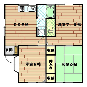 ファミリーにおすすめ！！３ＤＫタイプのお部屋です！角部屋なので、窓がたくさんありますよ♪