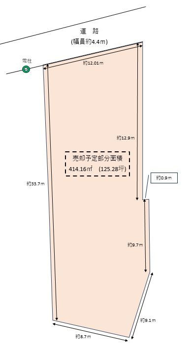 朝倉郡筑前町三並　売り土地の区画図