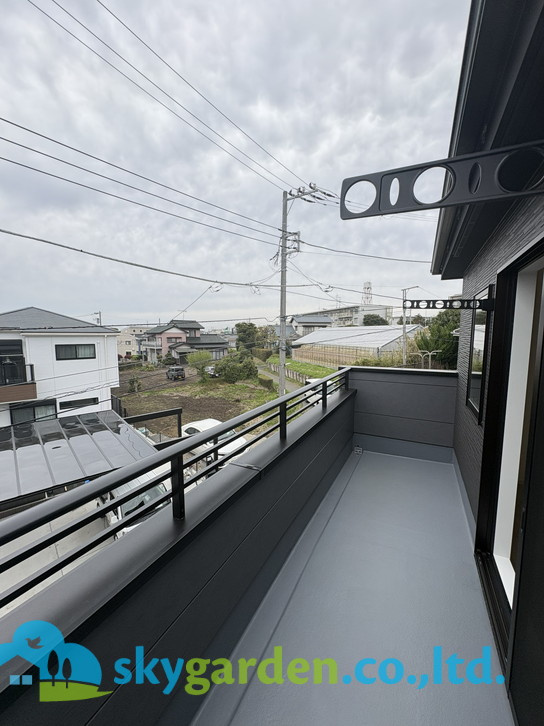 藤沢市善行2期　新築戸建　全1棟のバルコニー|陽当たり良好なバルコニーです