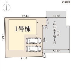 リーブルガーデン大和高田市中三倉堂1丁目の区画図