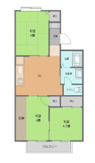 大和ハウス施工！3棟 3DK×24戸一括収益 和歌山市の間取り
