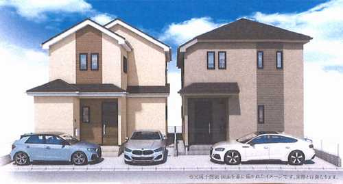 座間市栗原中央1丁目　新築戸建全2棟　の外観パース