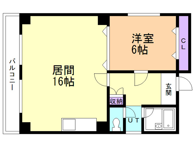 中央町３丁目ハイツ（蘭西）の間取り