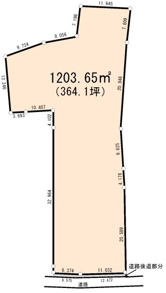 東松山市毛塚  土地364坪の土地図