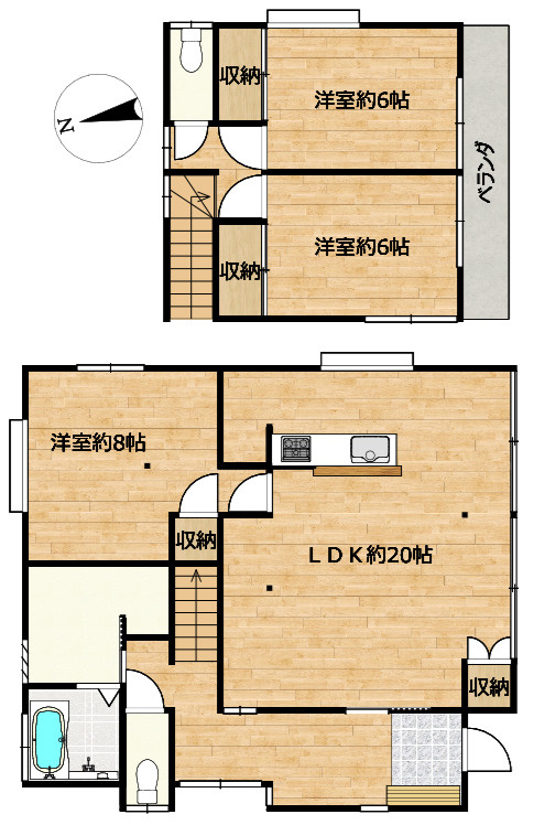 都城市下川東２丁目の中古一戸建の間取り