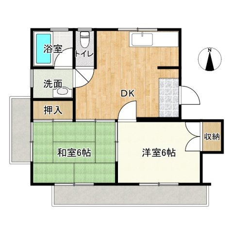 想定年間賃料1,004.4万　想定利回り18.26％　鉄筋コンクリート造の間取り|偶数号室