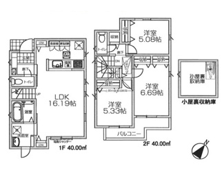 【間取り】 | 立川市栄町3丁目（６期）2号棟　仲介手数料無料 | 3LDK

