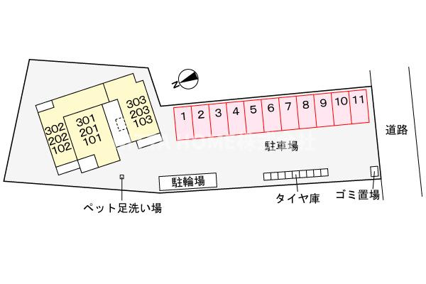 福知山市字鋳物師のアパートの区画図