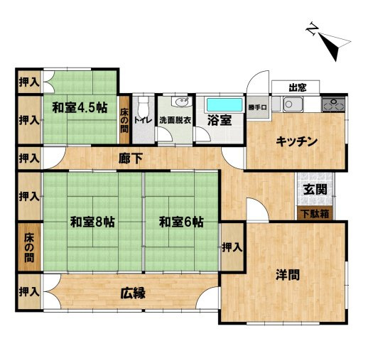 中古戸建　高崎市中室田町の間取り