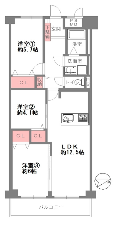 関目グリーンハイツA棟の間取り