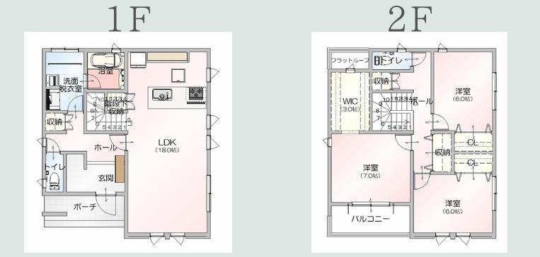牛久市南7丁目　新築戸建　2号棟の間取り